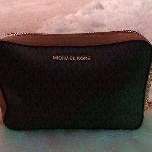 Michael Kors Brown and Tan Crossbody Bag